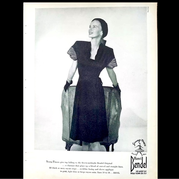 Original 1946 Henri Bendel “Young-timers” Luxury Vintage Press Advertisement - Picture 1 of 4